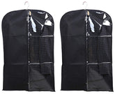 Kuber Industries Half Transparent 2 Piece Non Woven Men's Coat Blazer Cover, Black